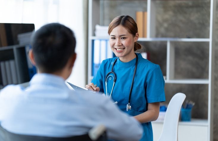 DWhat Sets Us Apart – Ambulatory Care at Jamaica Hospital Doctor talking with a patient during a consultation in a medical office